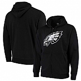 Men's Philadelphia Eagles G III Sports by Carl Banks Primary Logo Full Zip Hoodie Black,baseball caps,new era cap wholesale,wholesale hats